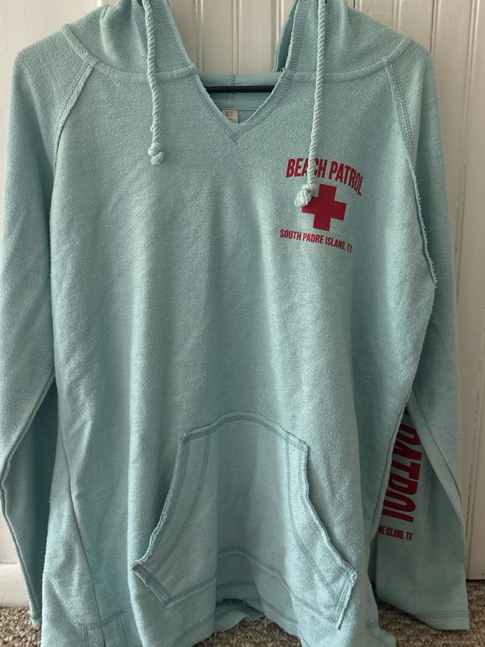 Beach Patrol Light Blue V-Neck Hoodie Sweater